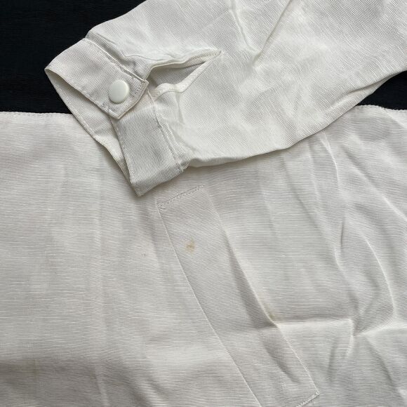 Forever 21 Woven Hoodie Full Zip Sweatshirt Men Large Black White Relaxed Casual - Picture 10 of 11